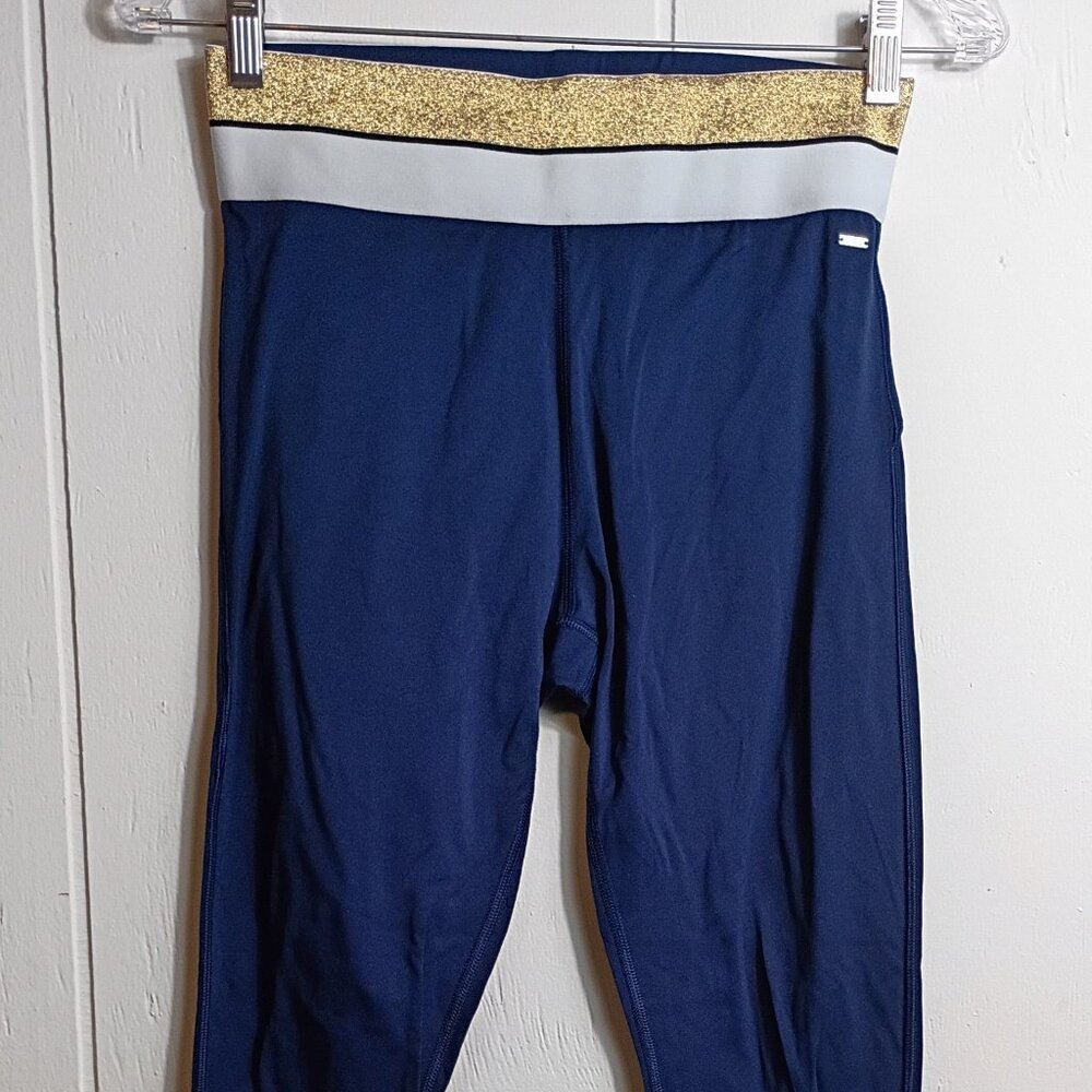 Pink Active Navy Blue Gold Leggings Womens M Athletic Pants Dance Cheer